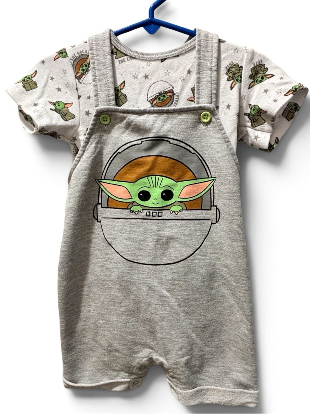 🎉 (18m) Star Wars Grogu Overall & Tee Set